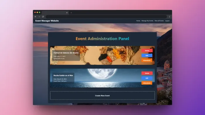 Imagen para proyecto WebApp Gestión de Eventos
